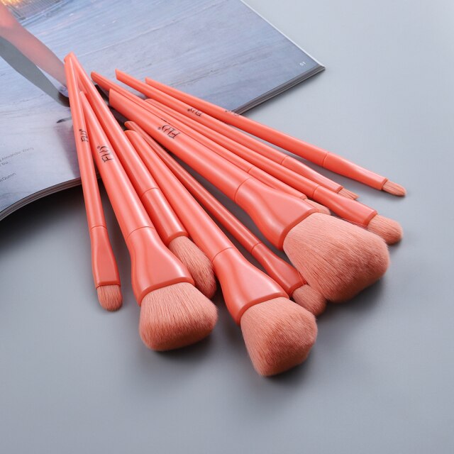 10pcs Colorful Professional Makeup Brushes Set for Foundation, Blush, Eyeshadow & More
